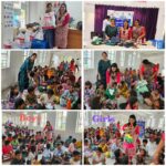 Distributing New dresses to children in orphanage