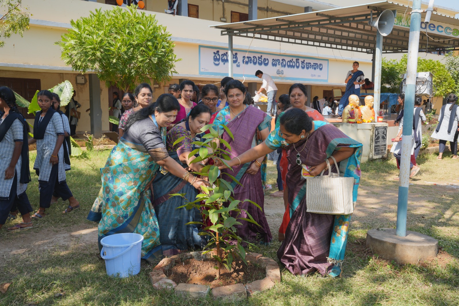 Plantation of Fruit plants and distributed plants with inner wheel logo
