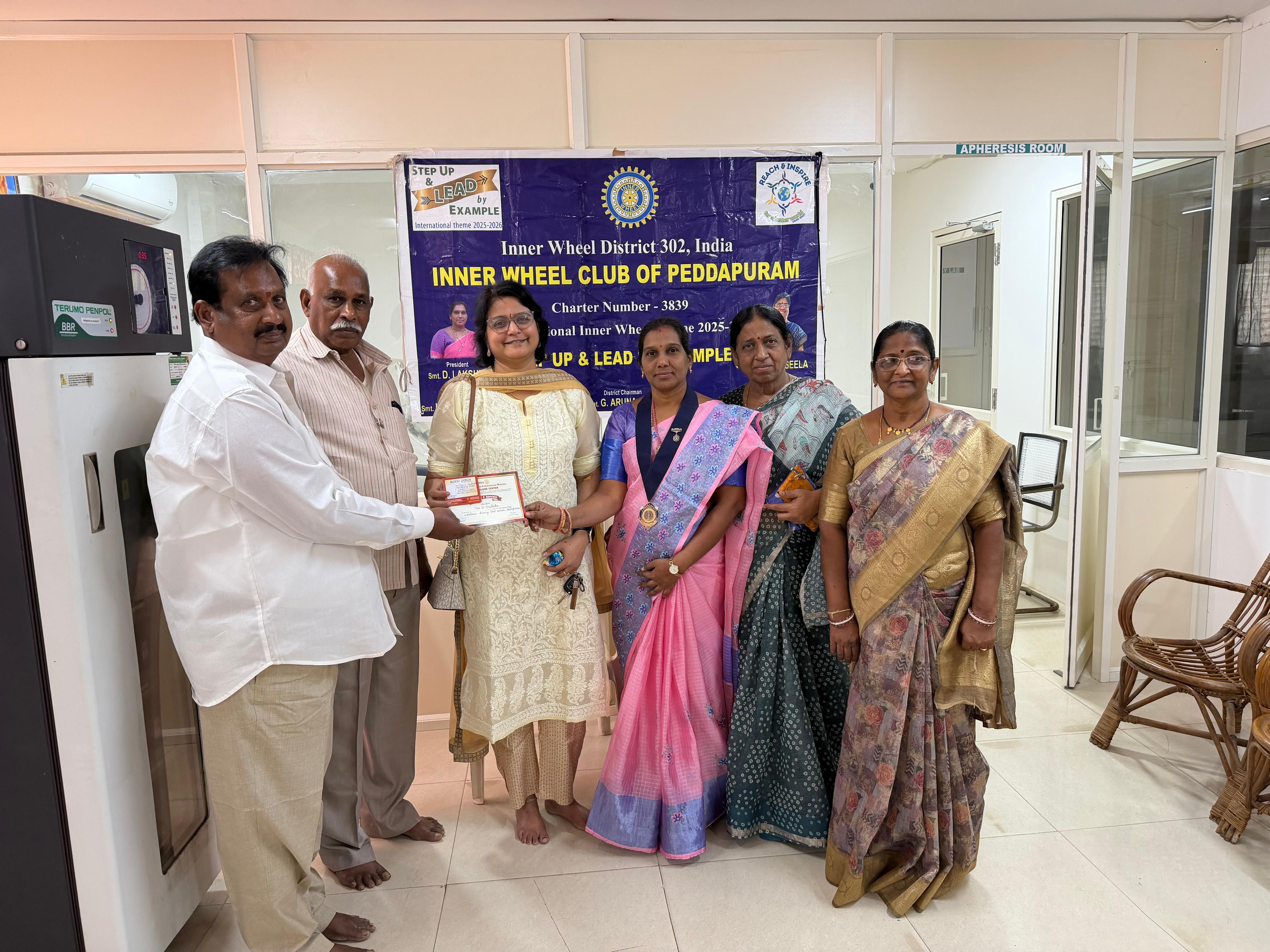 Donated blood to Rotary Blood Center